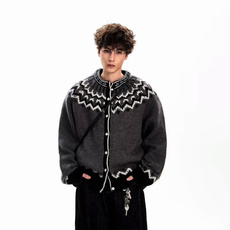 Round Neck Knit Cardigan