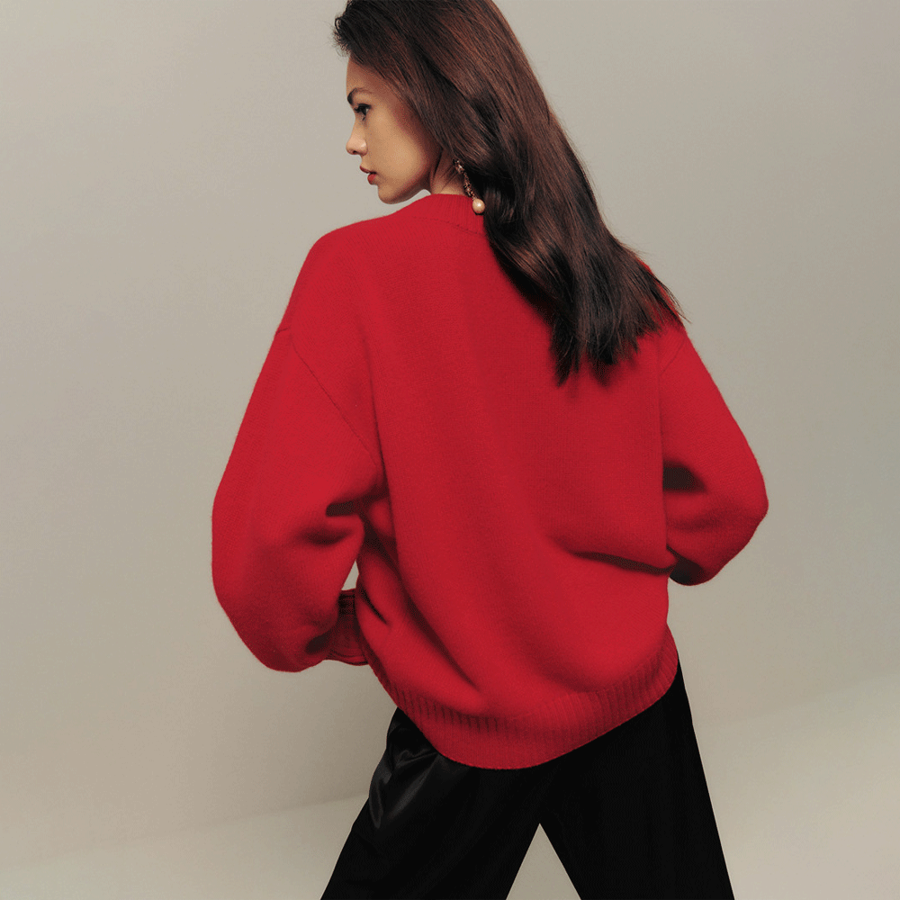 V Neck Casual Wool Sweater