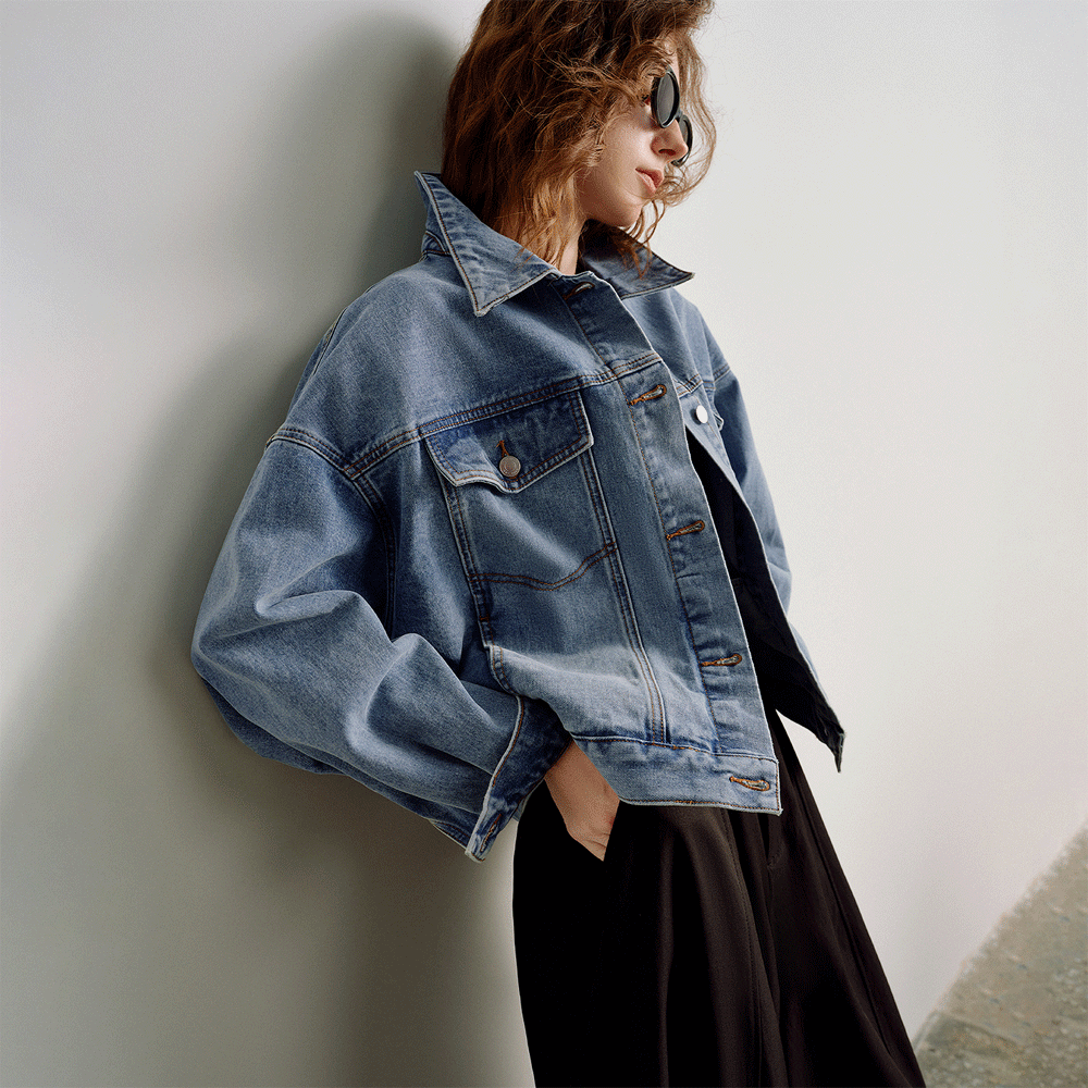 Light Blue Cotton Denim Jacket