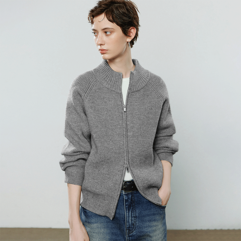 Zip-Up Polar Fleece Cardigan