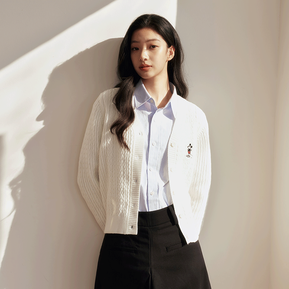 Slim Fit Knit Cardigan with Embroidery