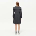 A Line Pleated Midi Dress