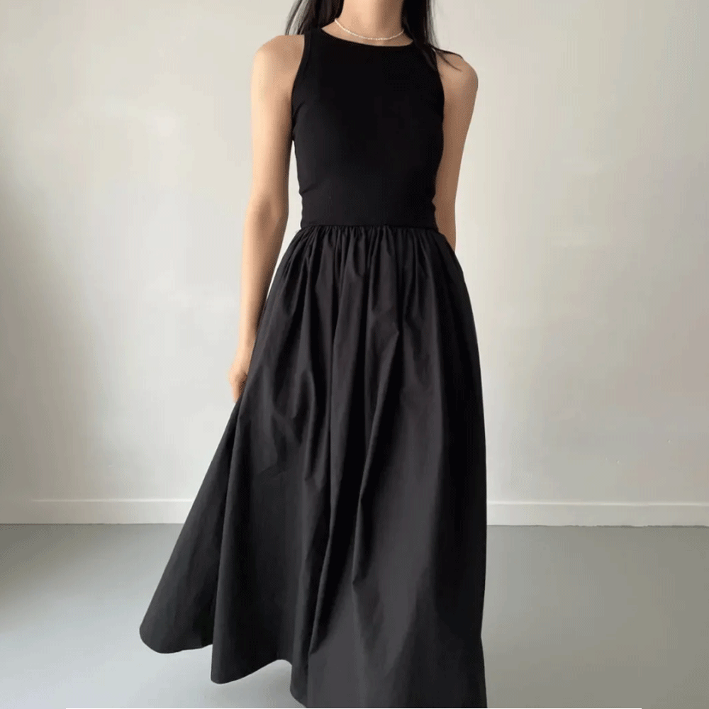 Sleeveless Black Maxi Dress