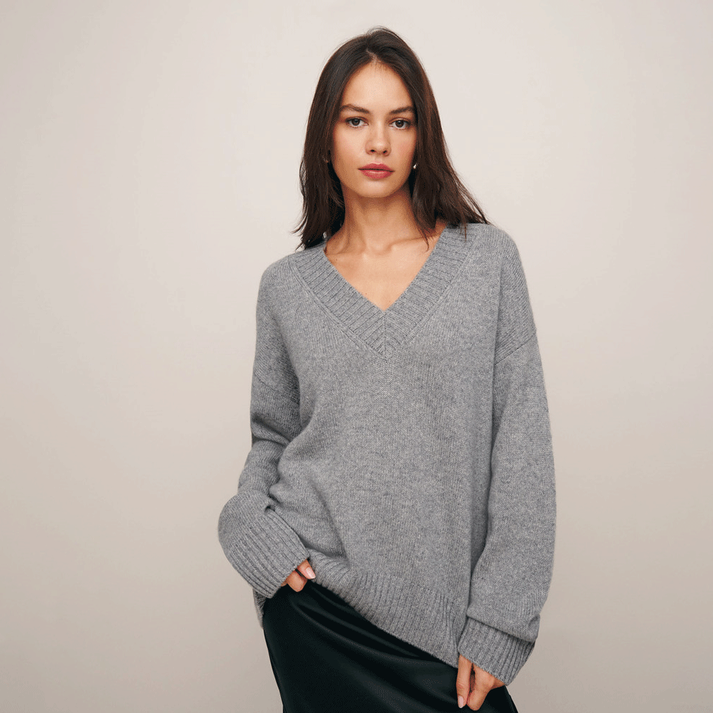 V Neck Casual Wool Sweater