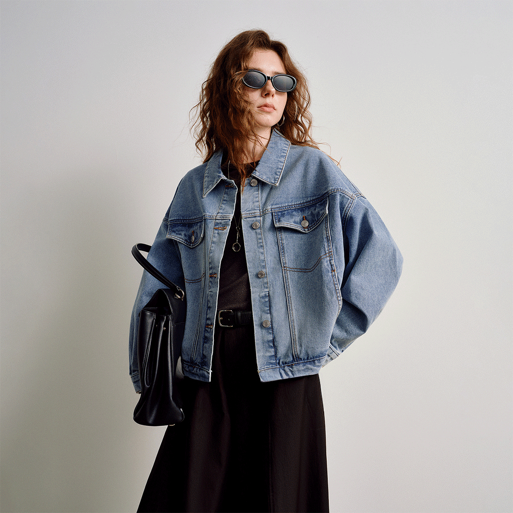 Light Blue Cotton Denim Jacket