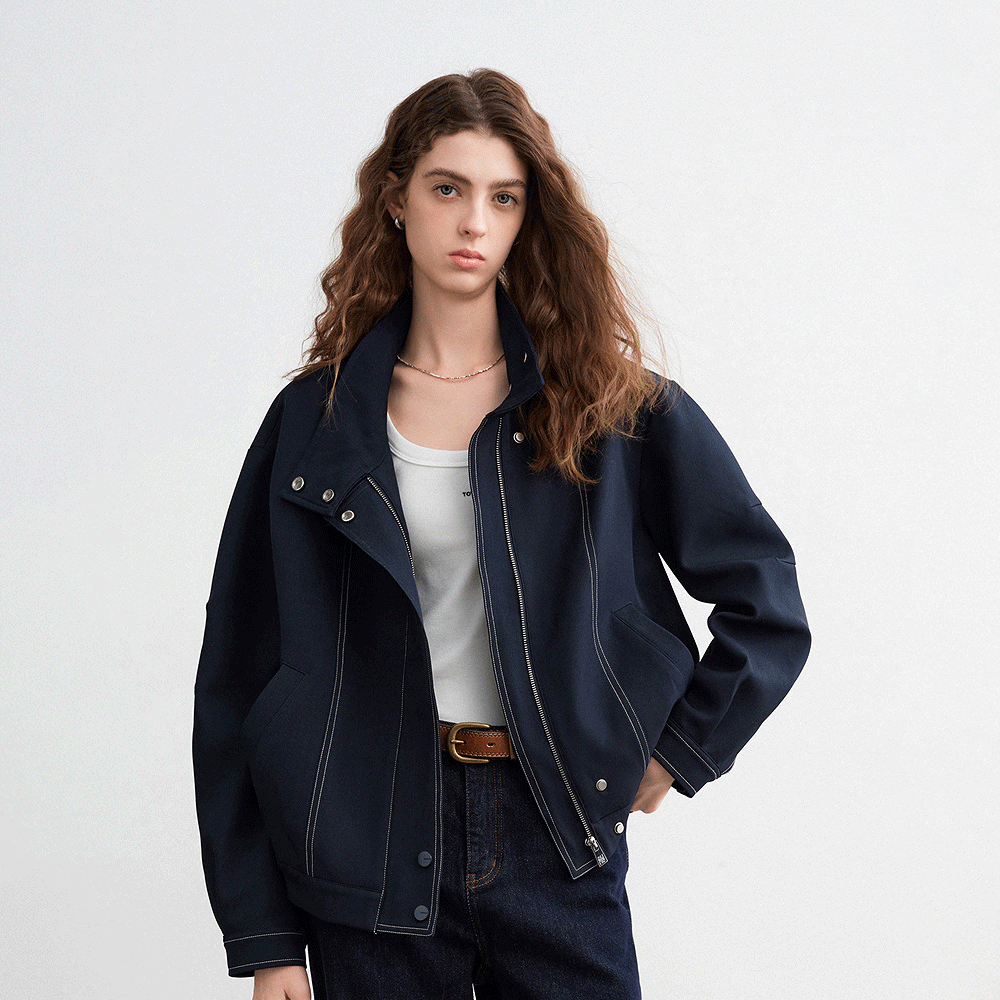 High Neck Ruffle Jacket