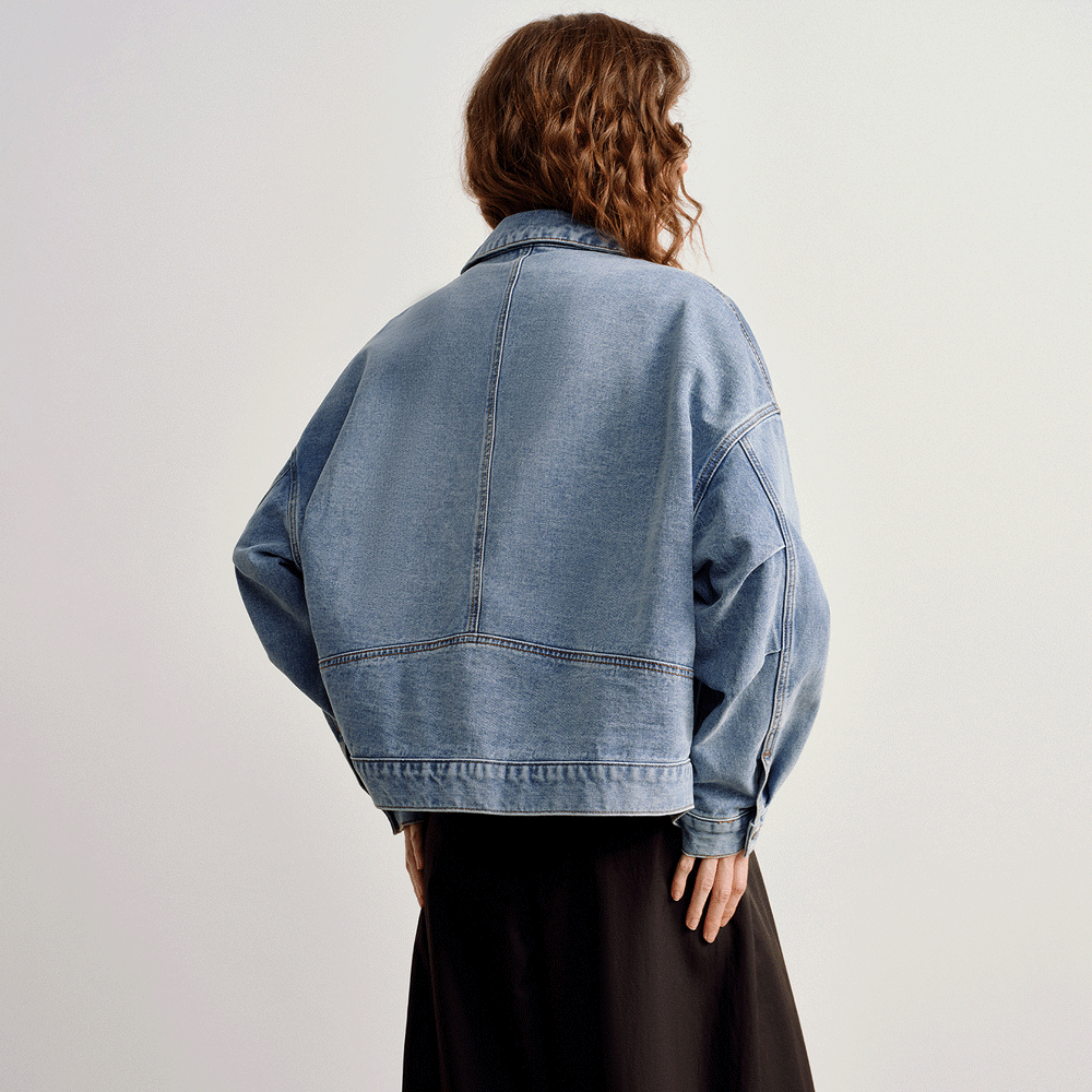 Light Blue Cotton Denim Jacket