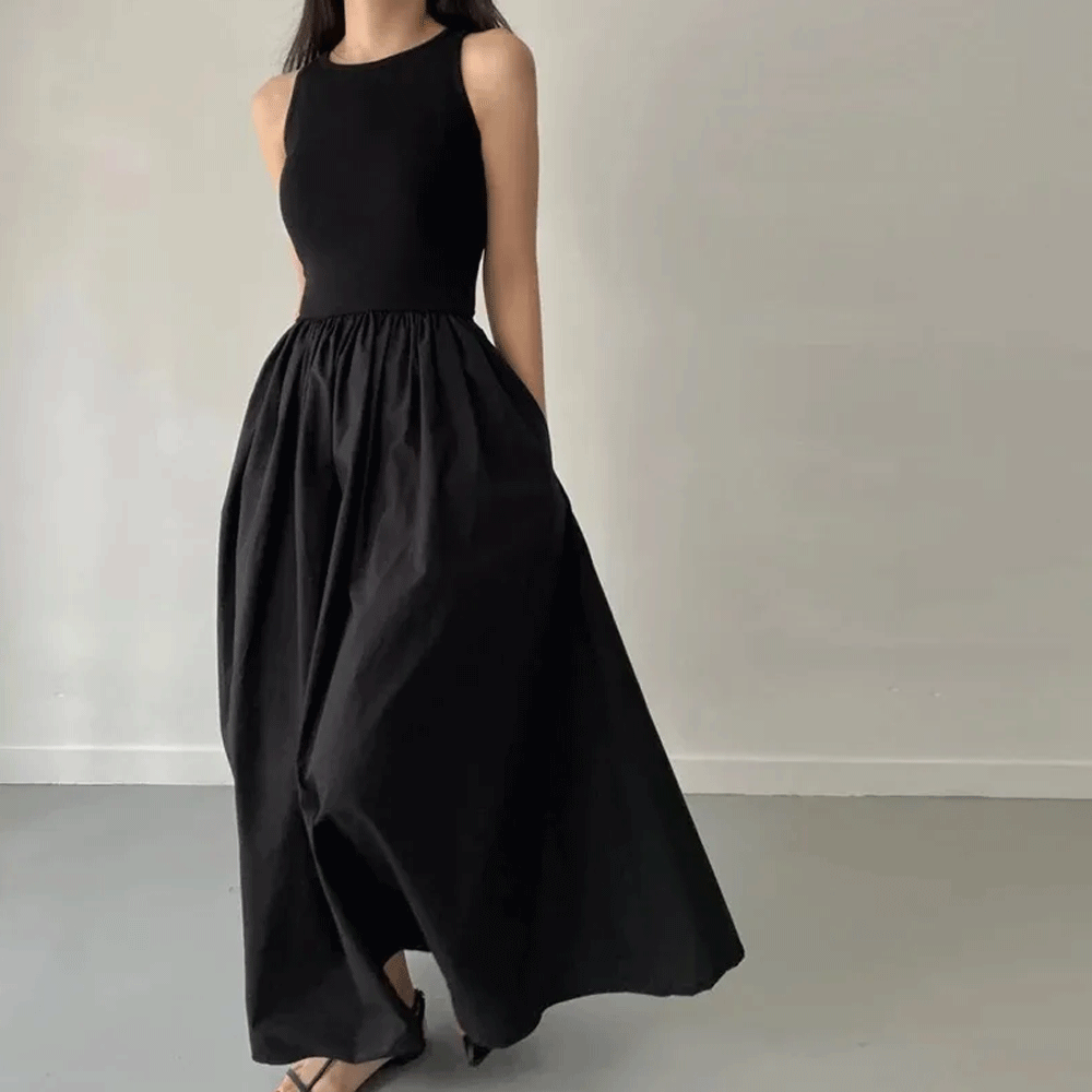 Sleeveless Black Maxi Dress