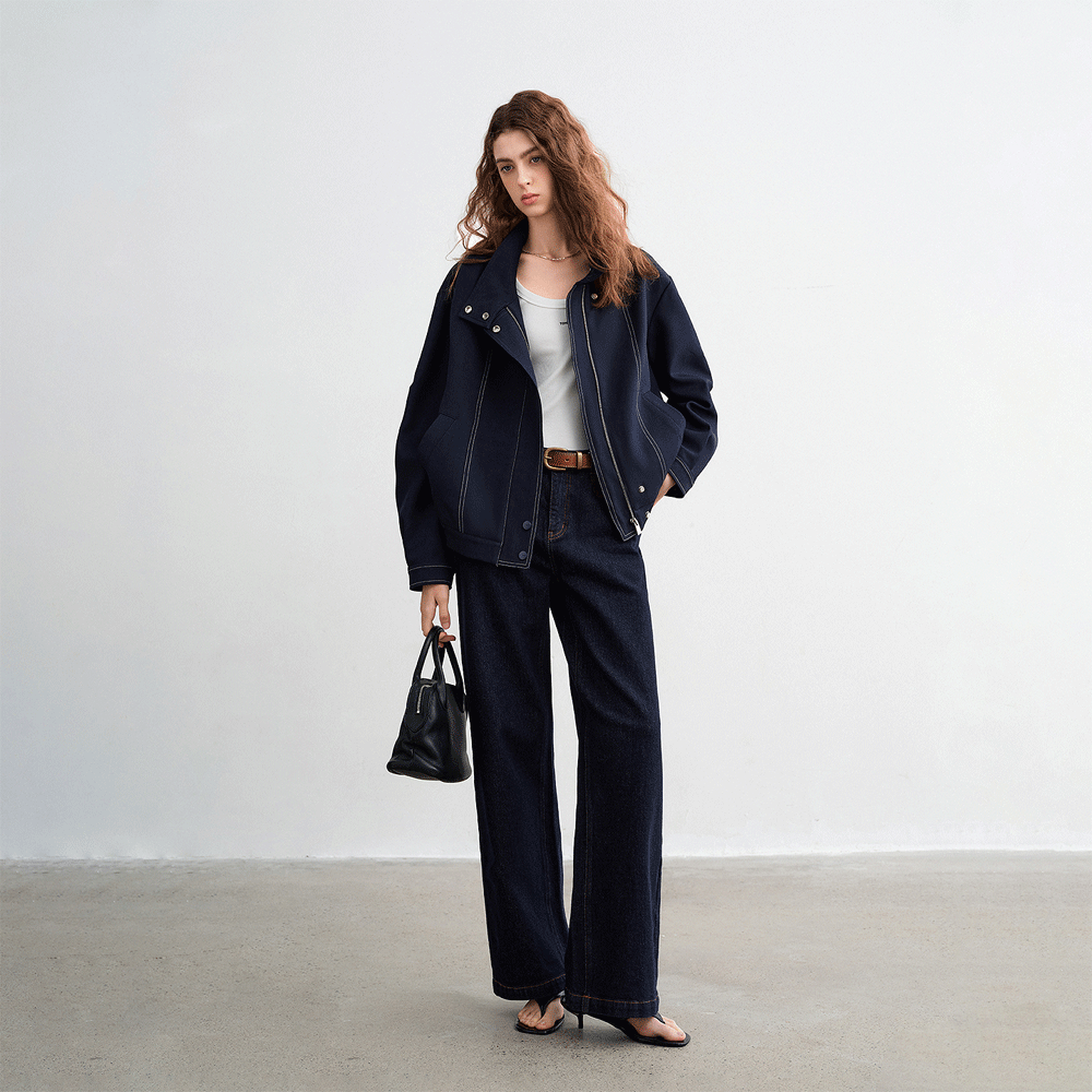 High Neck Ruffle Jacket