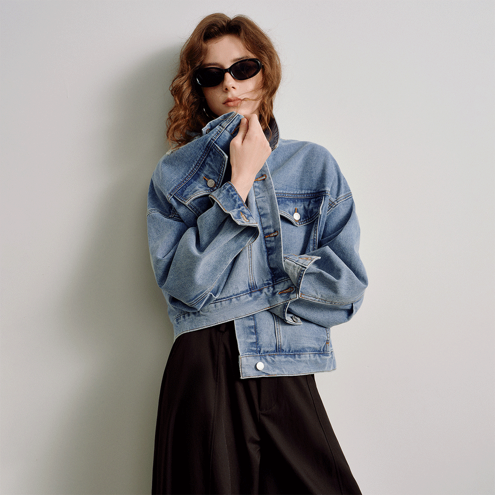 Light Blue Cotton Denim Jacket