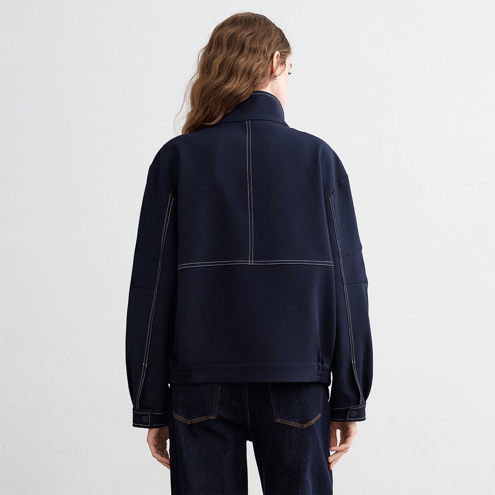 High Neck Ruffle Jacket