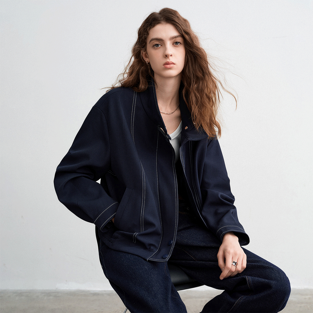 High Neck Ruffle Jacket